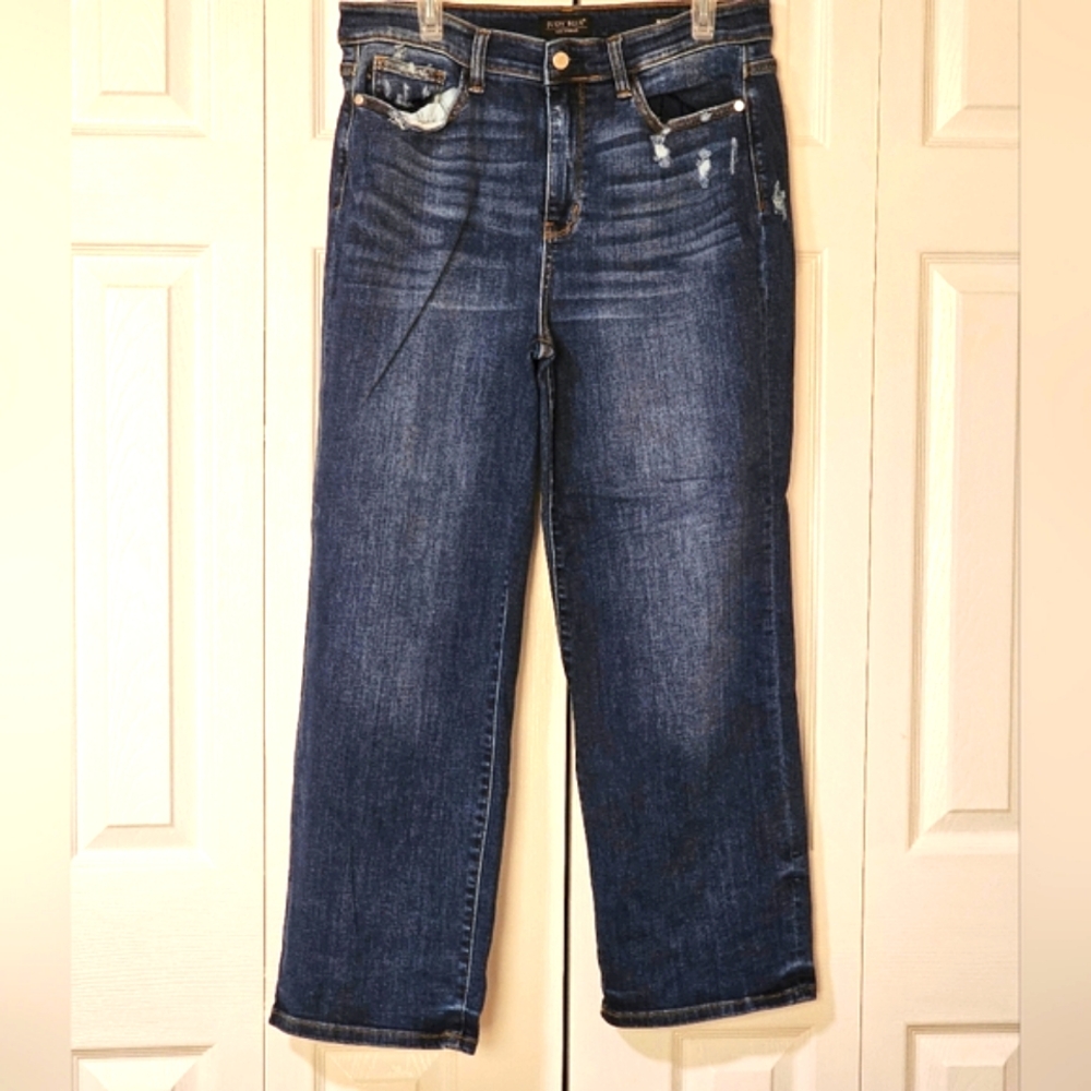 Judy Blue Dark Wash Distressed Jeans